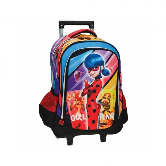 Gim Miraculous Lady Bug Girlpower Σχολική Τσάντα Τρόλεϊ Δημοτικού 346-06074