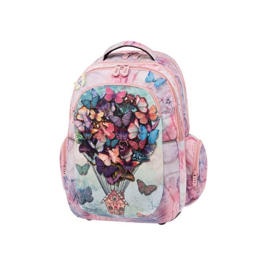 Polo Extra Butterflies Balloon Σχολική Τσάντα Πλάτης Δημοτικού 901032-8187