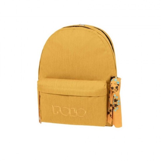 Polo Original Double Scarf Σχολική Τσάντα Πλάτης Γυμνασίου - Λυκείου σε Χρώμα μουσταρδί 901235-7500