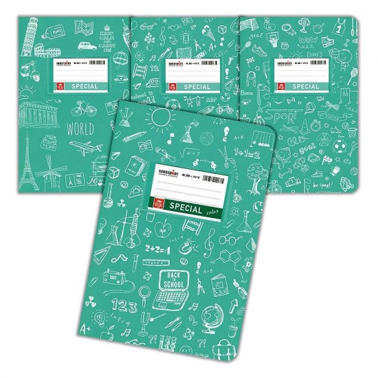 Typotrust Τετράδιο Ριγέ Special Doodles B5 17×25 50φυλλ. Βεραμάν 4311