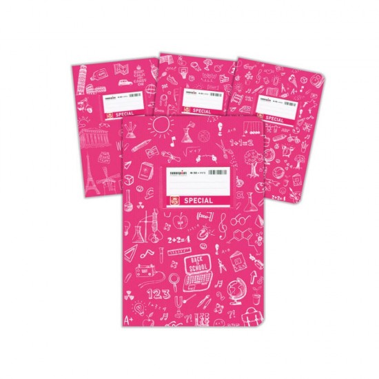 Typotrust Τετράδιο Ριγέ Special Doodles B5 17×25 50φυλλ. Φούξια 4307