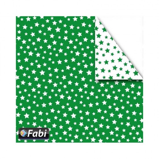 Fabi Χαρτόνι Διπλής Όψης Πράσινο Xmas Mini Stars 50x70εκ. 1455091