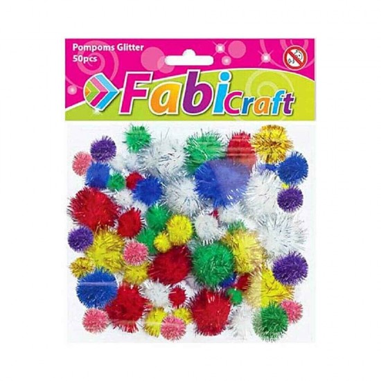 Fabi Πομ-Πομς Χειροτεχνίας Glitter 50τμχ 130281