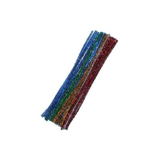 Foska Σύρμα Πίπας Μεταλλιζέ Μix 6mm/30cm 100τμχ 118FBM1